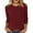 Wine, variant on Dxzfnsa Womens 3/4 Sleeve Tops Women's Fashion Solid Color Sweater Casual Round Neck Pullover Tops Loose Fit Comfy Knit Blouses