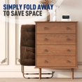 thumbnail image 4 of OSM Square Saucer Chair with Ottoman, Furry Cozy Seat for Teens Adults with Gold Metal Frame & Non-Slip Pad, Oversized Room Chair for Bedroom, Living Room & Dorm (Brown), 4 of 10