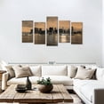thumbnail image 3 of Elephant Stock Ah New York Wall Art - Horizontal Multi Panel Canvas - 5 Pieceliving Room Wall Decor - Photography City Multi Panel - Gray And Browndecor By Assaf Frank - 74" x 37", 3 of 8
