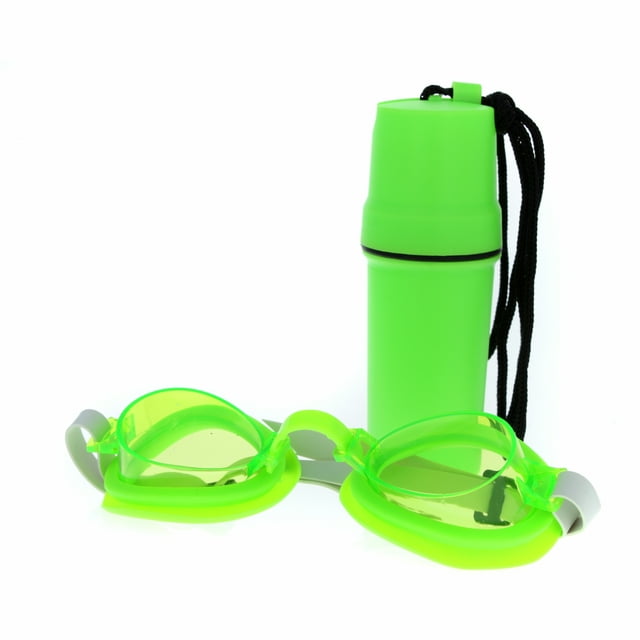 Kidplokio Kids Swimming Goggles Childrens Swim Mask Carry Case Green