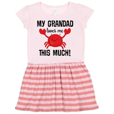 

Inktastic Grandad Loves Me Grandchild Crab Gift Toddler Girl Dress
