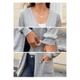 thumbnail image 6 of Fancyglim Women's Lightweight Open Front Cardigan Sweater Casual Long Sleeve Knit Outerwear with Pockets, Gray XL, 6 of 7