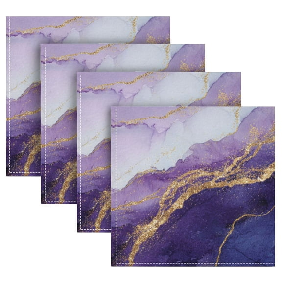 Cloth Napkins Set of4 100% Satin Peachskin Velvet 20x20inx4 Napkins Cloth napkins are washable Soft and Absorbent Abstract Dark Purple Marble