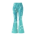 thumbnail image 7 of YUGYXL Comfy Yoga Pants Women High Waisted Bell Bottom Pants for Woman Print Flare Leggings Stretch Light Blue Pants XL, 7 of 7