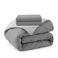 thumbnail image 2 of Lightweight Reversible Down Alternative Comforter Set Dark Gray/Light Gray - Full - Queen, 2 of 5