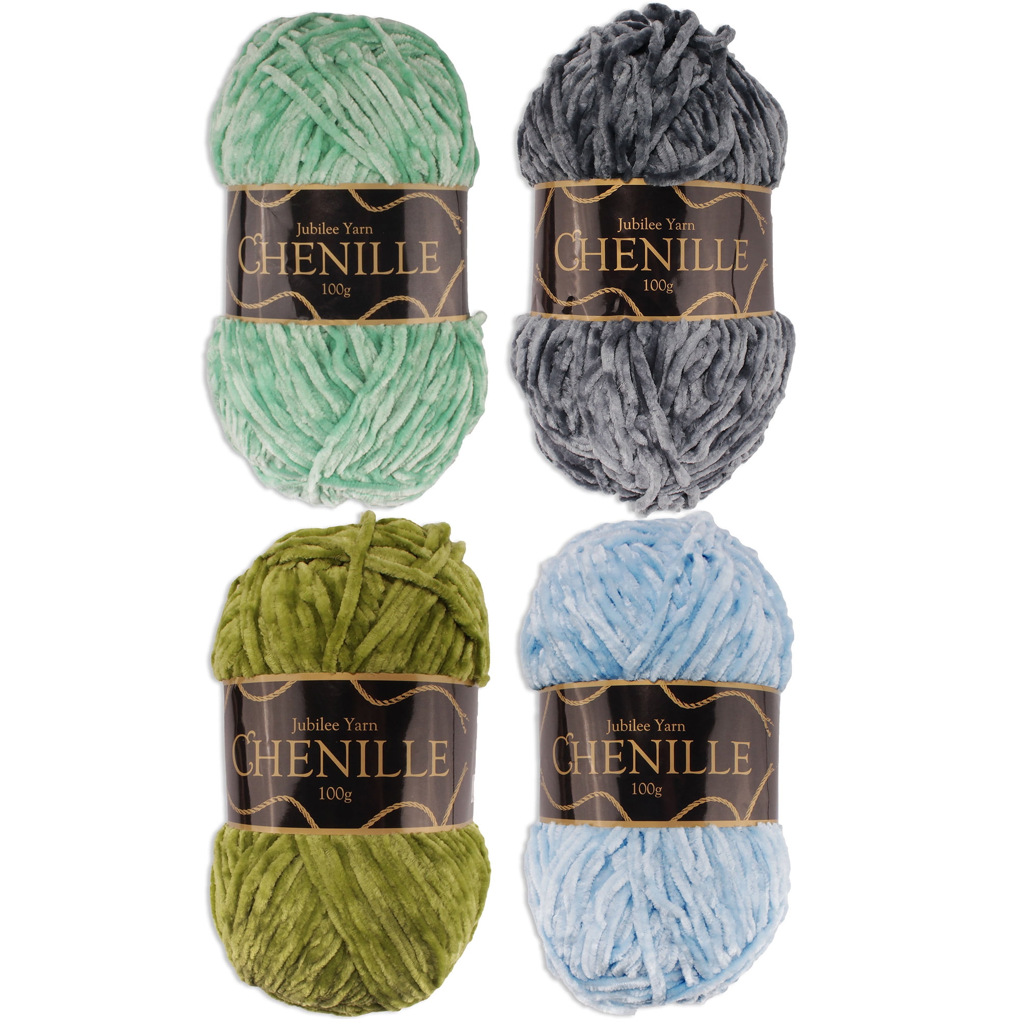 Chenille Yarn Worsted Weight Yarn 100g/skein Shades of Blue 4