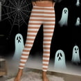 thumbnail image 4 of GERsome Halloween Leggings for Women Christmas High Waist Tight Pants Womens Workout Pants Stretchy Striped Tights Size M, 4 of 9