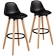 thumbnail image 1 of Costway 2 Taburetes de Cocina con Reposapiés Redondo de Metal y Respaldo Curvo para Casa Bistró Salón Comedor Negro 40 x 42,5 x 92 cm, 1 of 10