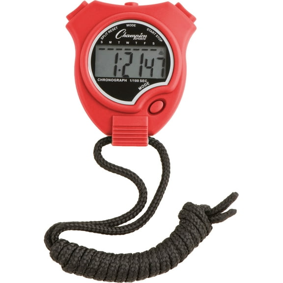 Champion Sports Stop Watch Red