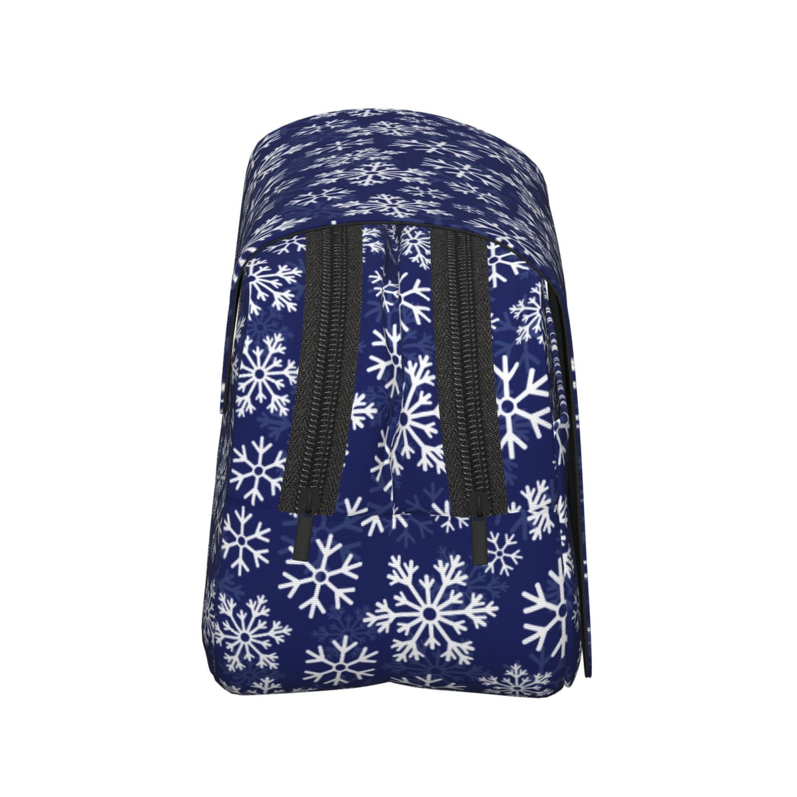 Rateoe Snowflakes On Dark Blue Pattern Double Clamshell Pen Case, Storage Organizer with Two Zipper Compartments– Holds Up to 50 Pencils & Pens