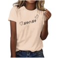 thumbnail image 1 of Fiudx Camisetas para Mujer Camiseta Casual de Manga Corta con Cuello Redondo y Estampado de Letras para Mujer, 1 of 4