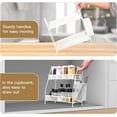 thumbnail image 3 of 2024 upgraded Bathroom Organizer with Basket, 2-Tier Bathroom Tray for Countertop Storage Shelf, Vanity Organizer and Storage Kitchen Counter Organizers Spice Rack(White), 3 of 5