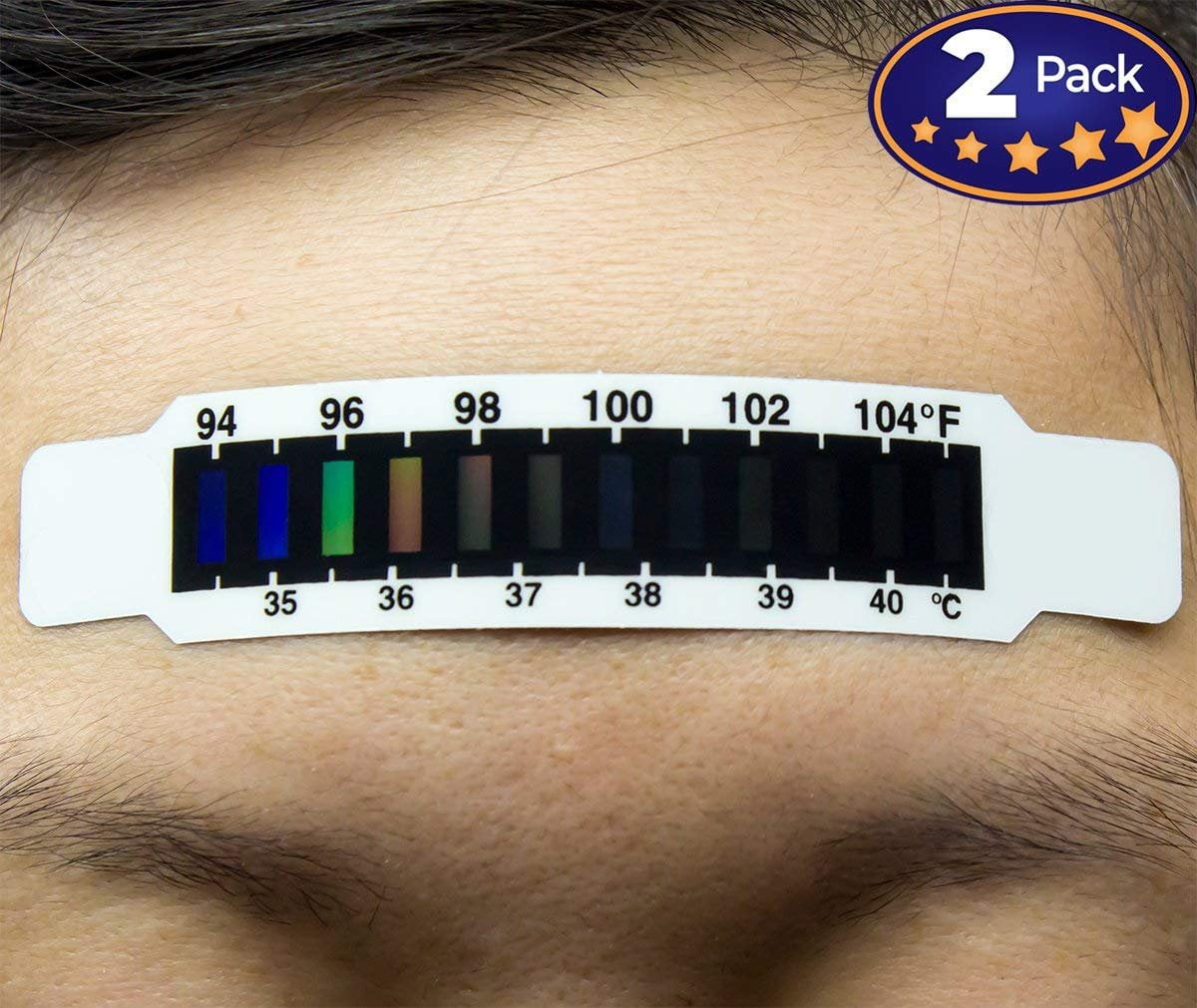 Black TOYANDONA 30Pcs Forehead Thermometer Strip High Precision Forehead Temperature Discoloration Sticker Fever Checking Strip for Kids Adults