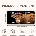 thumbnail image 2 of 1 Pcs Durable License Plate Covers & Frames, Cow with Flower For Decorative Front, Waterproof For Decoration Aluminum License Plate Covers & Frames Cover For Men Women, 12" X 6", 2 of 6