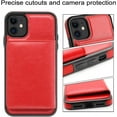 thumbnail image 4 of Case for iPhone 11 Case with Card Holders, Dual Layer Lightweight Slim Leather iPhone 11 Wallet Case Flip Folio Magnetic Lock Protective Case for Apple iPhone 11 6.1 Inch (2019), Red, 4 of 13