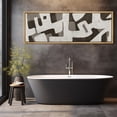 thumbnail image 4 of IDEA4WALL Extra Large Framed Canvas Print Wall Art Abstract Geometric Brown & Beige Illustrations Fine Art Retro Wall Decorative Oversized Artwork Relax/Calm for Living Room - 60"x20", 4 of 5