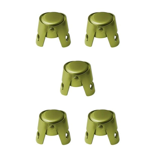 Tapón de botella de vino espumoso Ounissouiy acero inoxidable corcho decorativo lindo divertido sellador a prueba de fugas reutilizable vino Bar Verde 5piezas