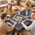 thumbnail image 7 of Boho Print Extra Large Anti-Skid Rubber Mahjong Mat 31.5x31.5 Inch Table Cover with Noise Reduction for Playing Tiles Cards and Family Entertainment, 7 of 7