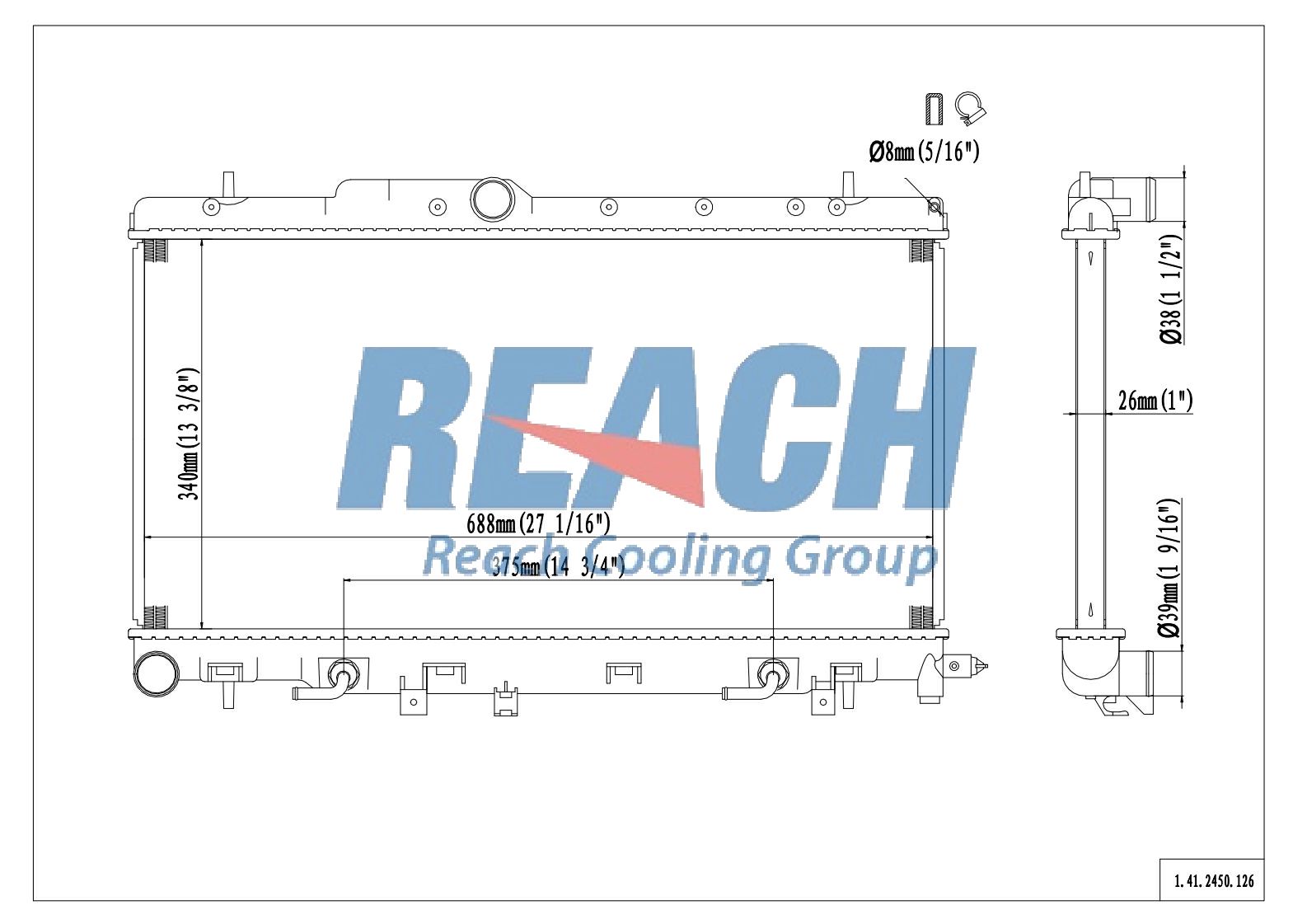 REACH Radiator 41-2450 for 03-02 Subaru Impreza