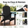 thumbnail image 4 of Y&M Adirondack Chair, HDPE Weather Resistant Outdoor Chair with Cup Holder, Black, 4 of 8
