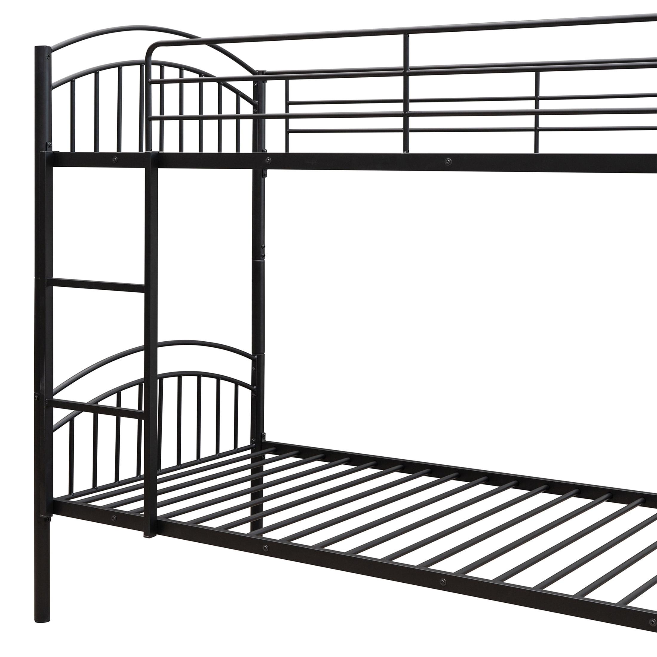 Aukfa Metal Bunk Bed Twin over Twin, Convertible to 2 Twin Bed Frame, Black