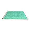 thumbnail image 2 of Ahgly Company Machine Washable Indoor Rectangle Persian Turquoise Blue Traditional Area Rugs, 2' x 3', 2 of 4