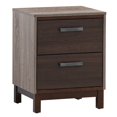 thumbnail image 2 of Contemporary Home Living 2-Drawer Wooden Nightstand with Metal Handles - 24" - Brown, 2 of 4