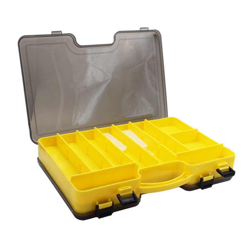 Double-Sided Portable Lure Box Activity Compartment Fishing Bait Tackle Storage Red Smile Home