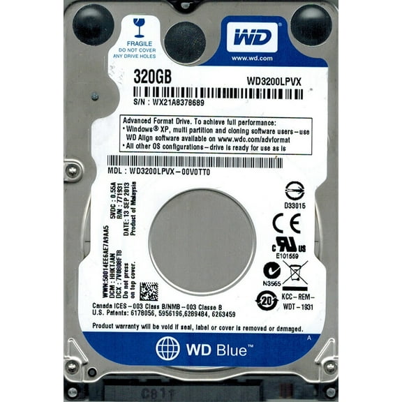 Western Digital WD3200LPVX-00V0TT0 320GB DCM: HHKTJAN