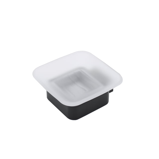 Porta Jabon para Baño Rubinett Cuadrado Negro Mate Acero Inoxidable