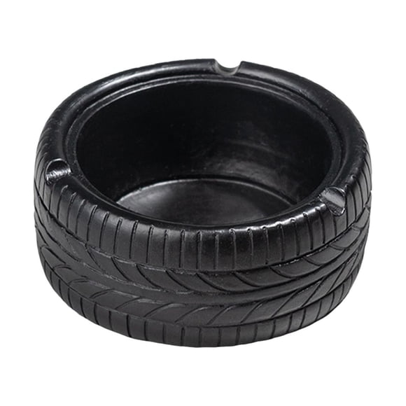 Tire Shape Ashtray,Tire Shape Ashtray Modern Home Office Cafe,Ash Trays Container Easy Clean,Portable Container Windproof,Car Desk Shelf Bathroom Bedroom Ashtray Black