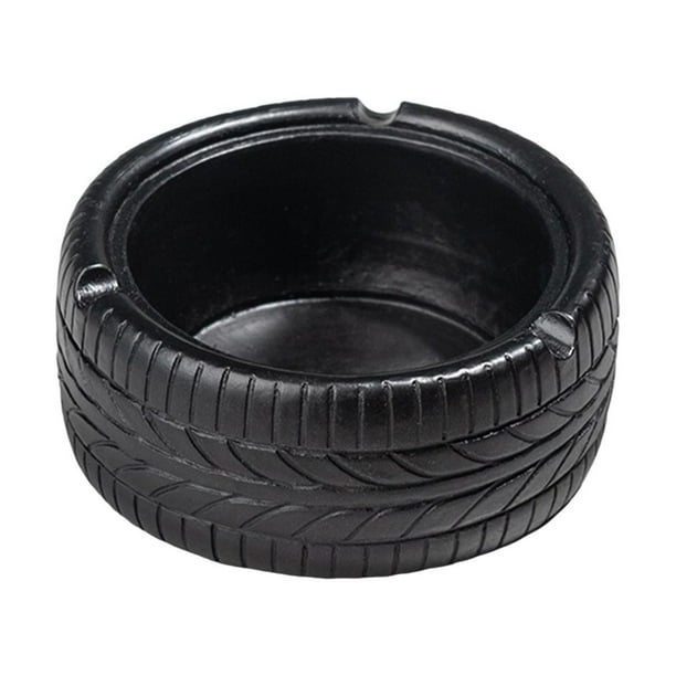 Tire Shape Ashtray,Tire Shape Ashtray Modern Home Office Cafe,Ash Trays Container Easy Clean,Portable Container Windproof,Car Desk Shelf Bathroom Bedroom Ashtray Black