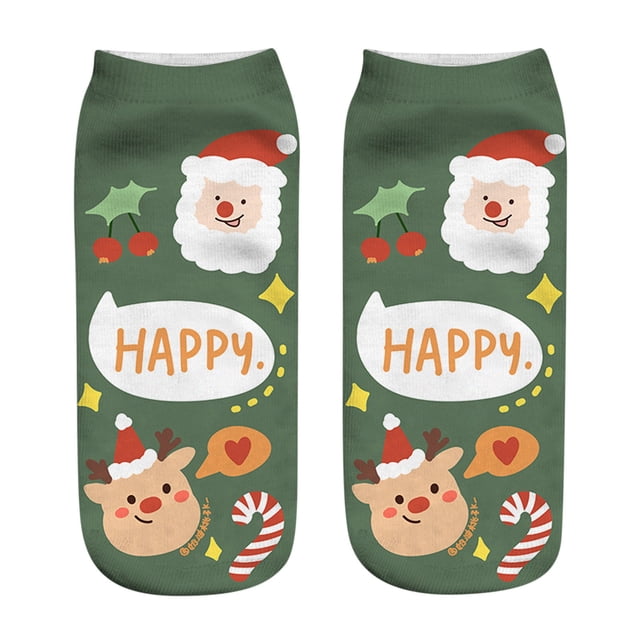 Under $5 Socks Multi-color Women Fashion Three-dimensional Printed Socks Christmas Socks