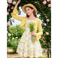 thumbnail image 3 of Aideaone Girls Dress Set Floral Spaghetti Strap Dress with Cardigan for Tweens Teens 7-14 Years, 3 of 8