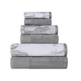thumbnail image 2 of Superior Cotton 6 Piece Assorted Solid and Marble Towel Set, Grey, 2 of 8