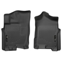 Husky Weatherbeater Floor Mats Fit 2016-2024 Nissan Titan/Titan XD King/Crew Cab w/ Bench or Bucket Seats Front Black 2 Pc