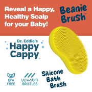 Dr. Eddie's Happy Cappy Beanie Brush for Cradle Cap & Dry Skin, Gentle Food-Grade Silicone, BPA Free