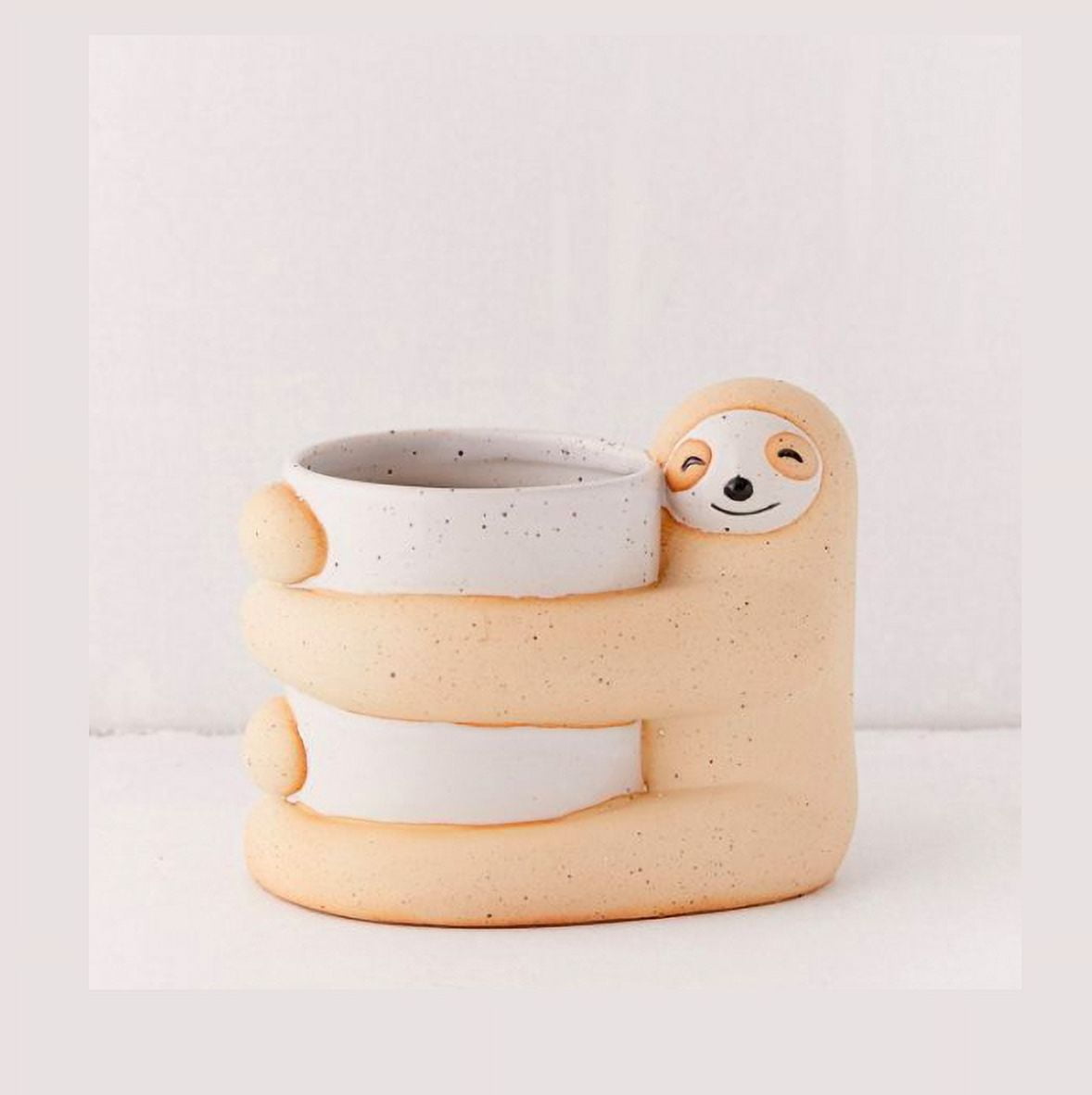 Large Hugging Sloth Planter Pot for Succulents & Plants | Succulent Planter | Animal Planter | Unique Pot | Smiling Planter | Office Decor