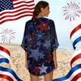 thumbnail image 6 of JULMCOMO 4th of July Lightweight Cardigans for Women Red White Blue Half Sleeve Patriotic Kimono Cover Ups Summer Tops Dark Blue L, 6 of 6