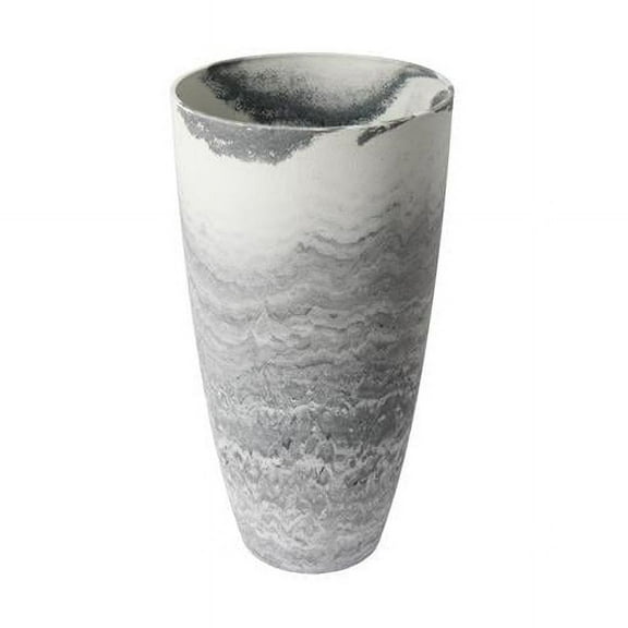 Algreen 43436 14 in. dia. by 26.5 in. Height Tall Curve Vase Planter, Marble