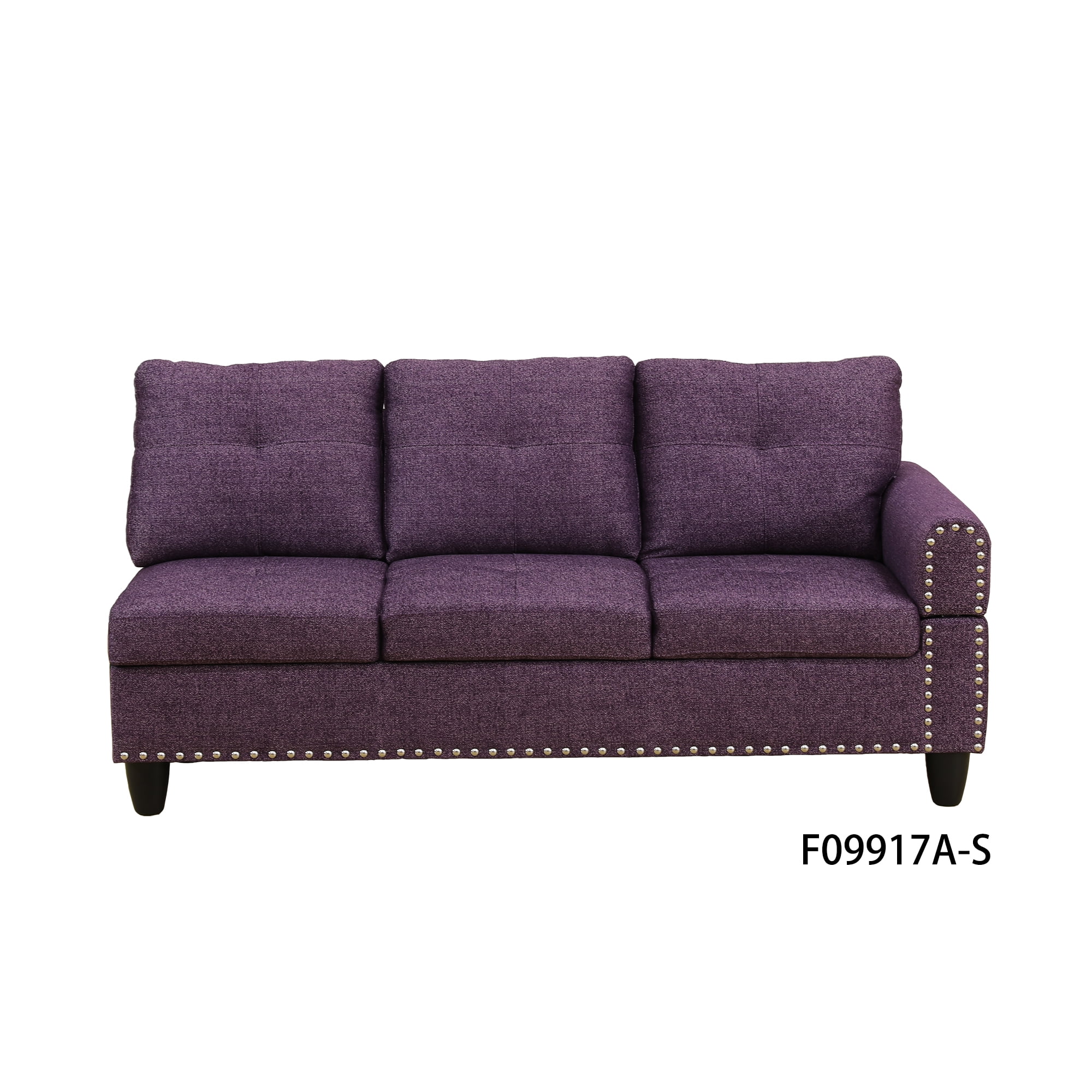 Hommoo L Shaped Flippable Backrest Sectional Couches and Sofas, 4-Seat Linen Sectional Sofa Sets, Modern Living Room Furniture Sets, 15' Back Height, Amaranth(No Ottoman)