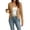 Camel, variant on Rexolia Women's Cropped Cardigan Button Front Long Sleeve Ribbed Crewneck Shrug Beige L