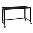thumbnail image 1 of Hirsh Ready to Assemble 48 Inch Mobile Writer's Desk for Home Office, Black, 1 of 5