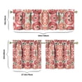thumbnail image 6 of Pioneer Kitchen Curtains and Valance Set 24 Inch Tier Red Floral Flower Leaves Curtains Small Drapes for Cafe Living Room Bathroom Farmhouse 3 Pieces Set Rod Pocket, 6 of 6