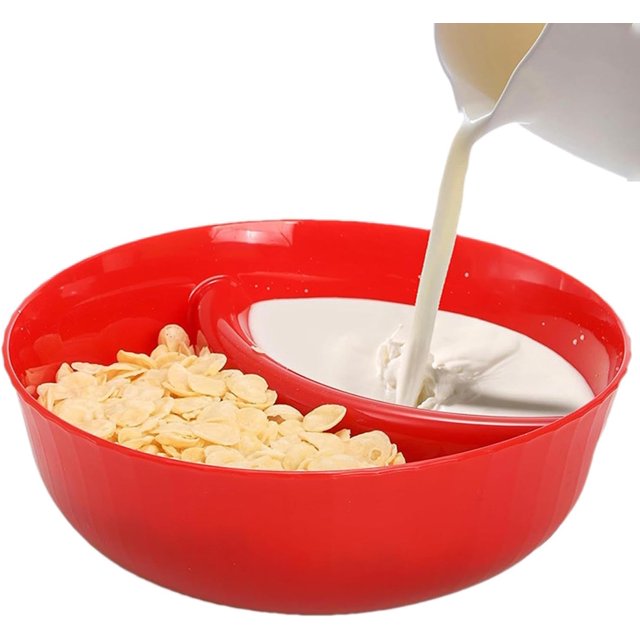Snack and Dip Bowls - Dip Snack Bowl, Anti-Soggy Cereal Bowl, Snack and Dip Bowls | Stackable Plate with Dipping Section, Cracker Bowls Divided Platters, Bread Dipping Bowls