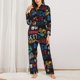 thumbnail image 2 of Balery Basketball Conjunto de Pijama con Estampado para Mujer, Conjunto de Dos Piezas con Manga Larga, Ropa de Dormir Suave con Bolsillos, Pijamas Cómodos-Large, 2 of 7