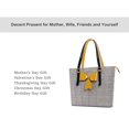 thumbnail image 5 of Mosiso Laptop Tote Bag for Women, 15.6 inch PU Leather Shoulder Handbags Large Capacity Work Business Travel Briefcase Handbag School Everyday Tote Bag with Bowknot, Yellow, 5 of 7