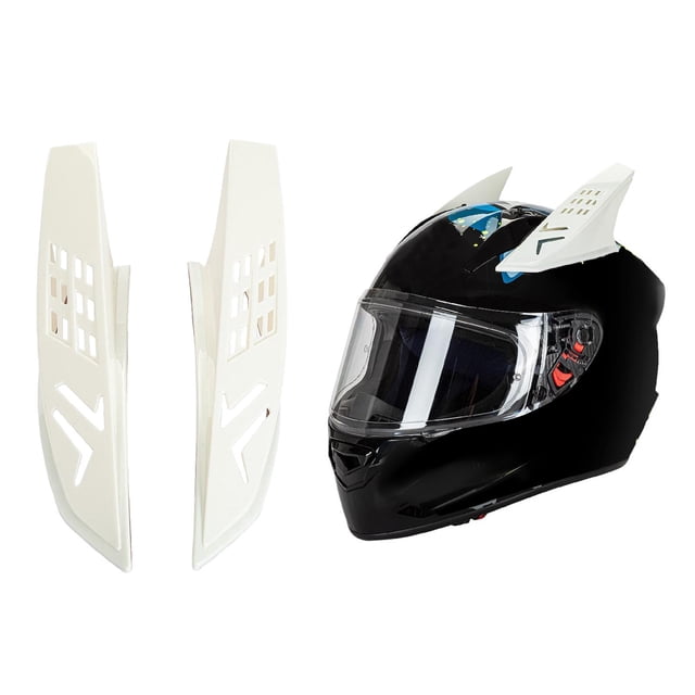 Casco de plástico Cuernos Punk Decorativo Elegante Accesorios à moto Decoración adhesiva fuerte Fácil de instalar - blanco Yotijar Cascos Cuernos