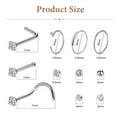 thumbnail image 6 of Designice 21Pcs Nose Rings L Shaped Nose Studs 20G Hoop Nose Rings for Women Nose Piercing Jewelry, 6 of 8