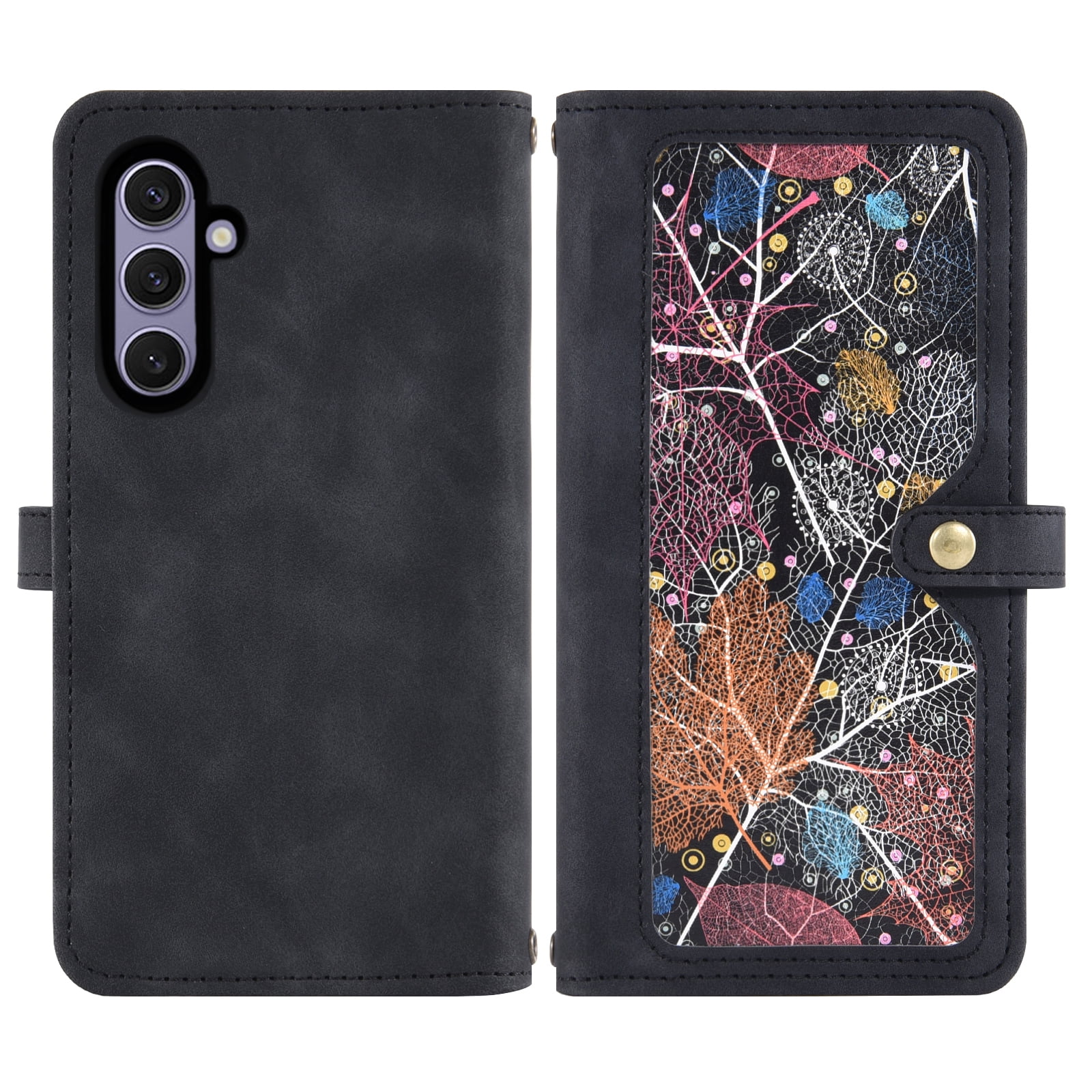 Asuwish Phone Case for Samsung Galaxy S24 Plus/S25 Plus S24+ S25+ 5G Wallet Cover With Screen Protector Flip Pattern Zipper Card Holder Cell S24Plus 24S + S 24 24+ S25Plus 25S 25+ SM-S936U Men Black